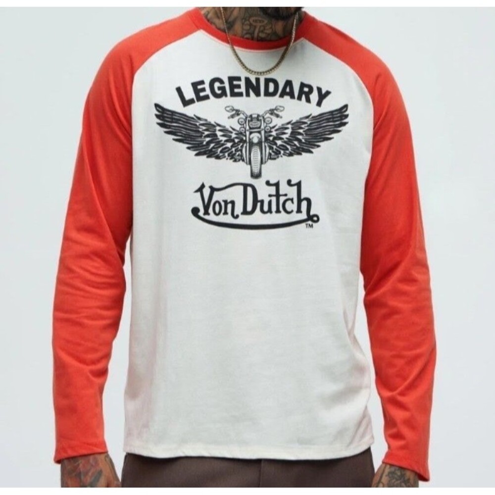 Von Dutch Legendary Winged Motorcycle Long Sleeve T-shirt Mens Size XL NEW!